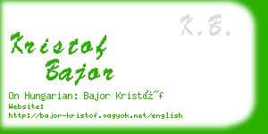 kristof bajor business card